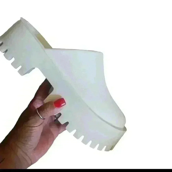 Jeffery Campbell Womens Beige Rubber Platform Slip On Clog 8 - Picture 6 of 12